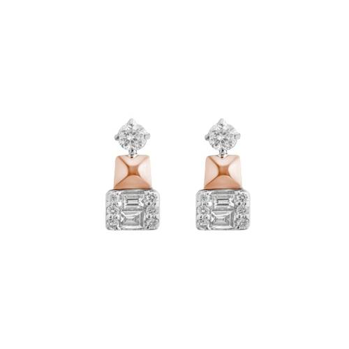 Diamond Earring with 18KT White and rose Gold