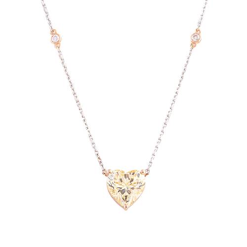 Diamond pendant wit synthetic stone and 18k white and rose gold lps40076-p