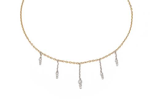 Diamond Choker with 18KT White and Yellow Gold