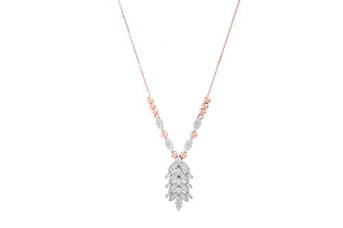 Diamond Pendant with 18k white and rose gold