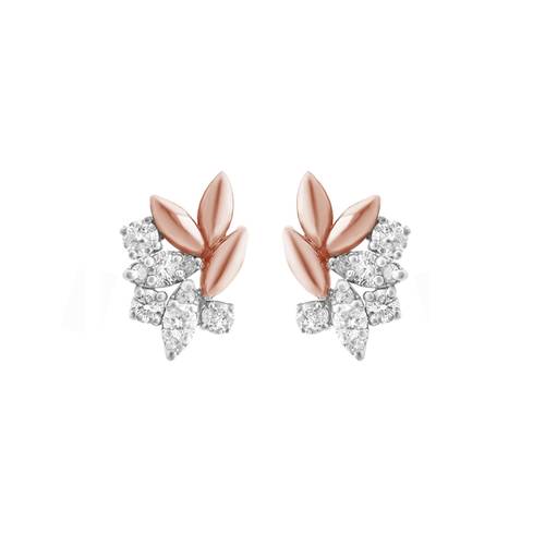 Diamond Earring with 18K White and Rose Gold lps27251-e