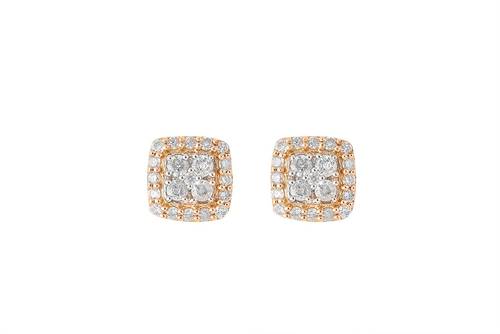 Diamond Earring with 18KT White and Rose Gold
