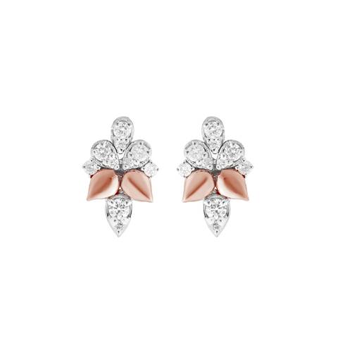 Diamond Earring with 18K White and Rose Gold lps27236-e