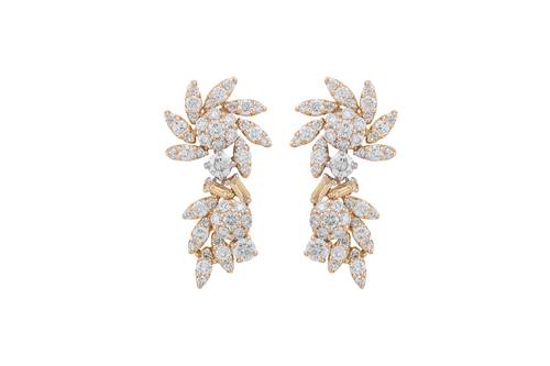 Diamond Earring with 18K White and Yellow Gold