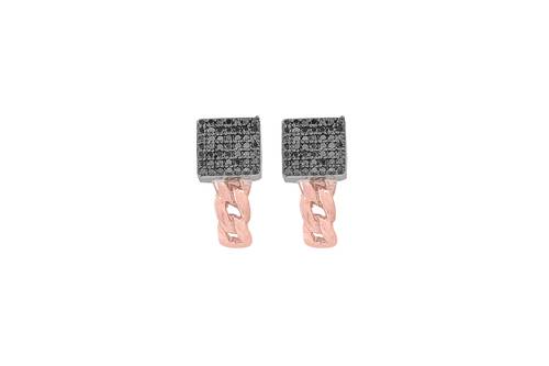 Black Diamond Earring with 18KT White and Yellow gold