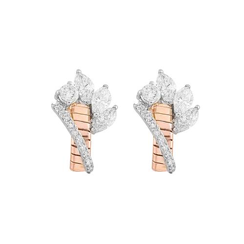 Diamond Earring with 18K White and Rose Gold