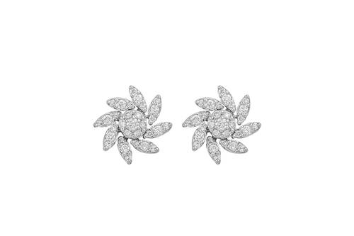Diamond Earring with 18K White Gold