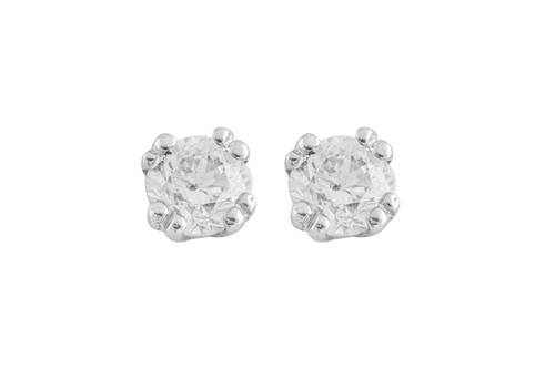 Solitaire Diamond Earring with 18K White Gold
