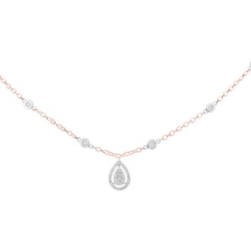 Diamond Pendant with 18k white and rose gold lps28275-p