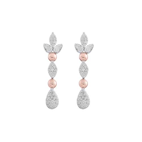 Diamond Earring with 18K White and Rose Gold