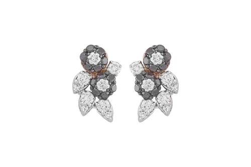 Black & White Diamond Earring with 18K gold