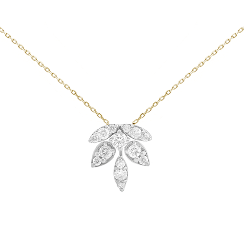 Diamond Pendant with 18k white and Yellow gold lps27637-p
