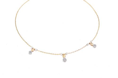 Diamond Choker with 18KT white and Rose gold