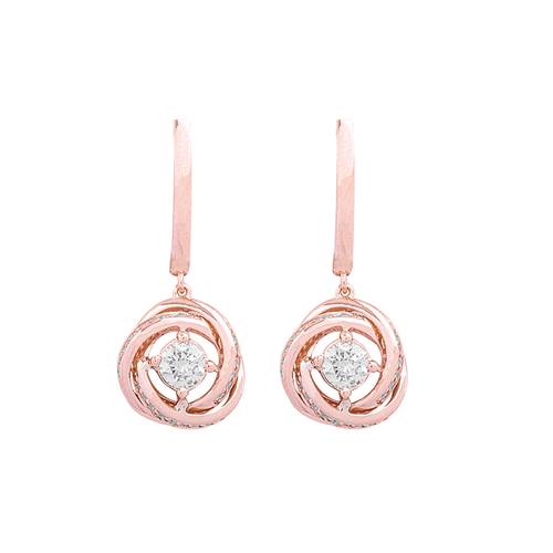 Diamond Earring with 18K White and Rose Gold
