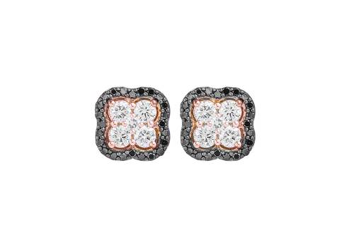 Black & White Diamond Earring with 18K rose gold