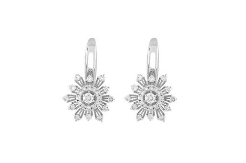 Diamond earring with 18K white or rose gold
