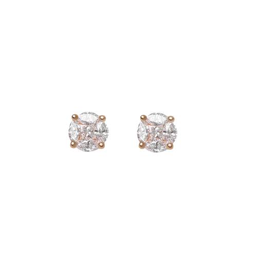 Diamond Earring with 18K White or Rose gold