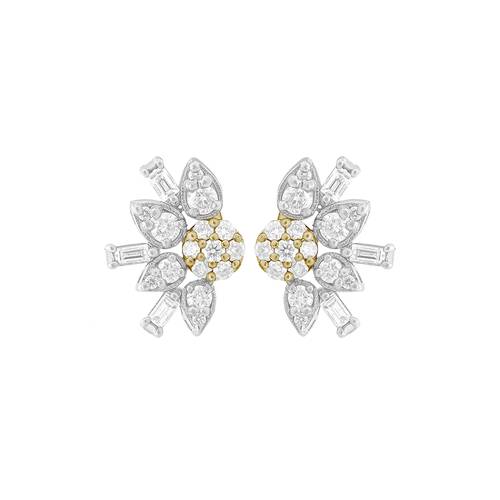 Diamond Earring with 18K White and Yellow Gold lps27199-e