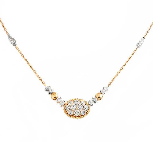 Diamond Pendant with 18KT White and Rose Gold