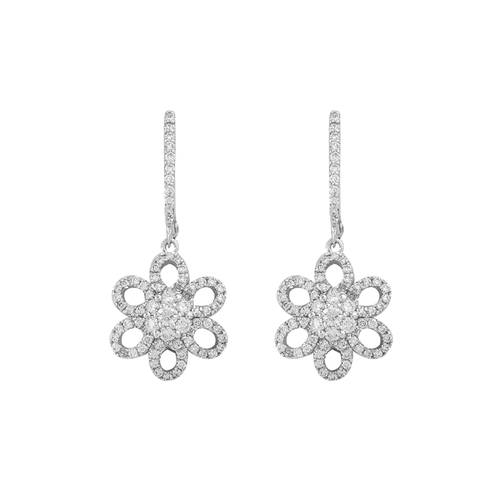 Diamond Earring with 18K White Gold