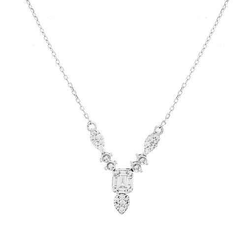 Diamond Pendant with 18KT White Gold