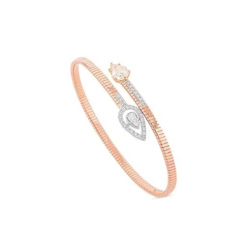 Diamond Bracelet with Yellow Stone and 18KT Rose and WHITE GOLD