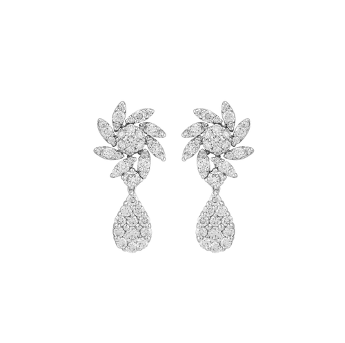 Diamond Earring with 18K White Gold