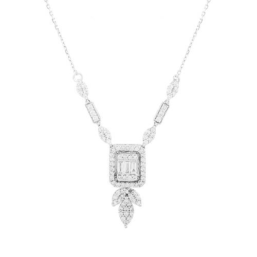 Diamond Pendant with 18k white gold