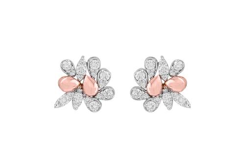 Diamond Earring with 18K White and Rose Gold