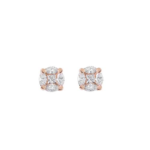 Diamond Earring with 18K White or Rose gold