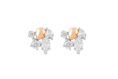 Diamond Earring with 18KT White and rose Gold