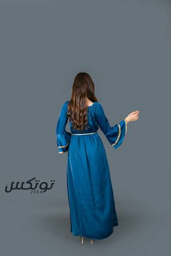 فستان مزين باللؤلؤ الذهبي - XL - سكرى
