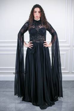 فستان سهره خرز يدوي - اسود - S