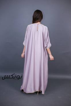 بلوزة بنمط جلابية  - زهري فاتح - فرى سايز
