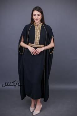 قفطان مطرز - M - اسود