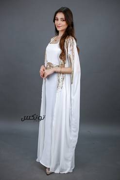 جلابية سهرة انيقة  - S - أبيض