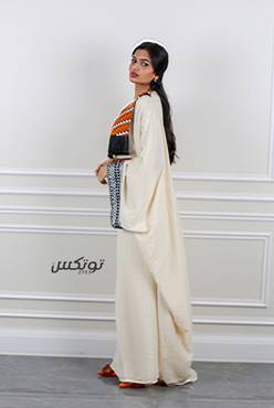 جلابية  لف مزينة بأهداب - فرى سايز