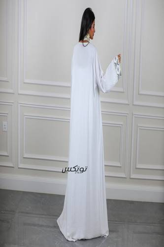 جلابية أنيقة  بقطعتين - XL - أبيض