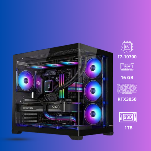 كمبيوتر ألعاب RTX 3050 |  i7 -10700F | RAM 16GB | 1TB SSD | Windows 11 Pro