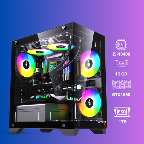 كمبيوتر ألعاب GTX 1660 SUPER | I5-10400 | 1TB SSD | RAM 16GB | Windows 11 Pro