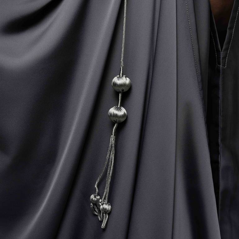 سكيني بشت مع قيطان مشلح (رمادي)