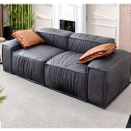 كنبة  رمادي  مقعدين 220x85x80 سم