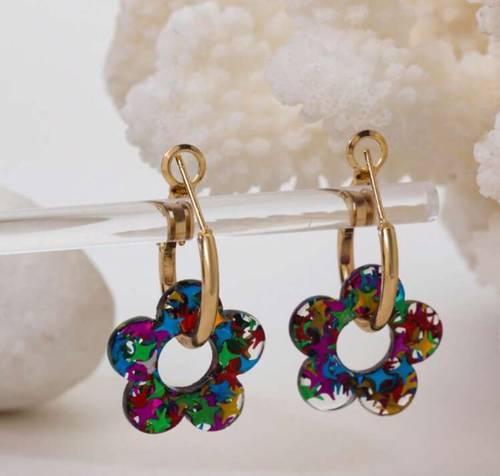 Small Multicolor Acrylic Earrings