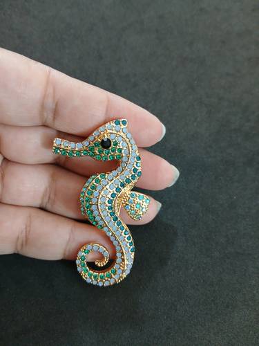 Sea Horse Embellished Brooch Pin