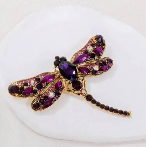 Purple Dragon Fly Brooch