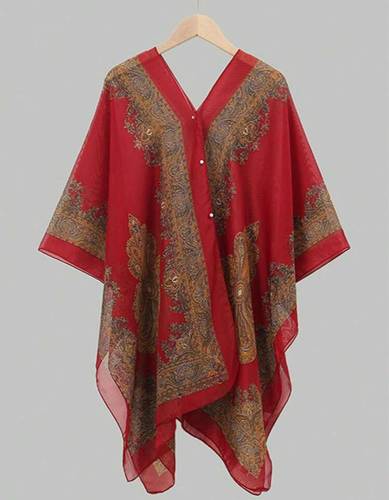 Red Chiifon Top/Poncho