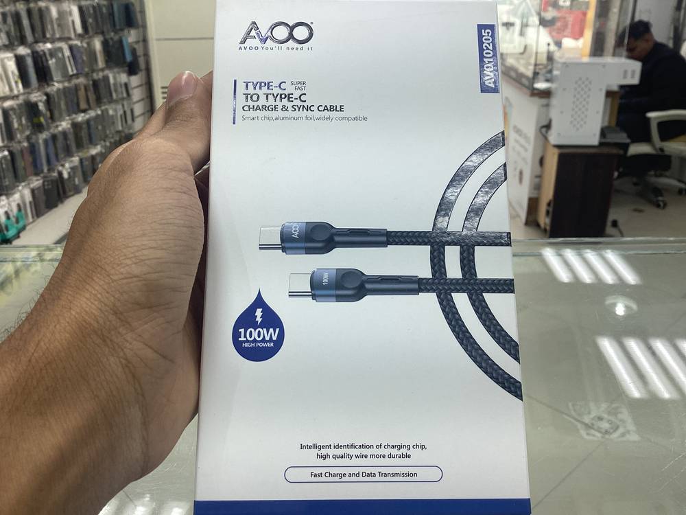 كيبل AVOO تايب سي تايب سي 100W