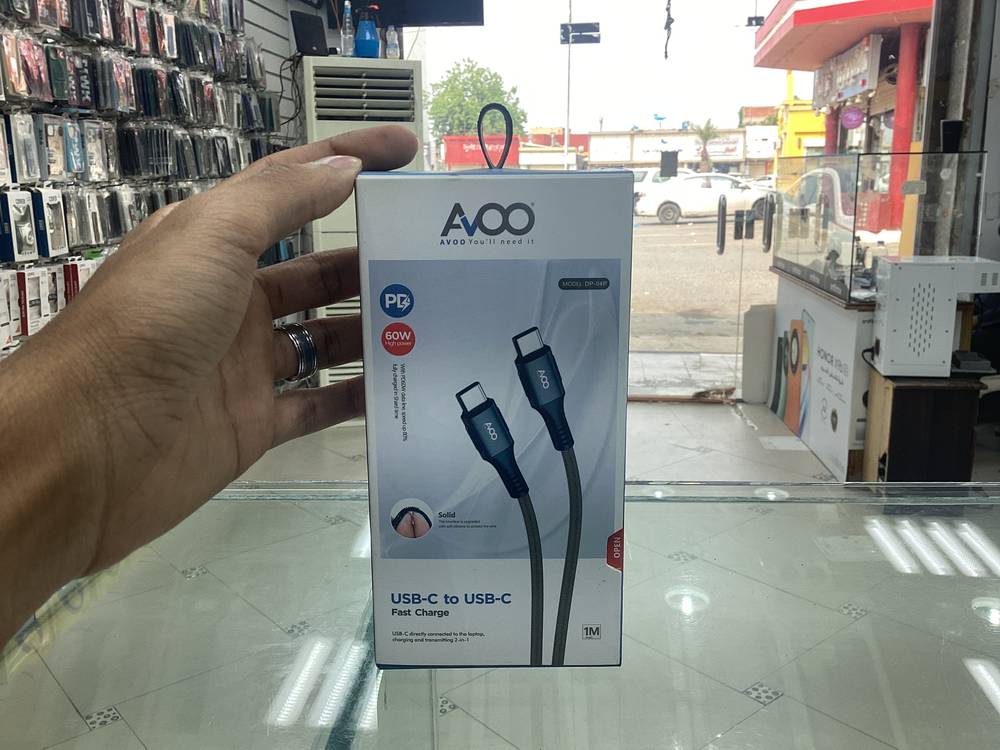 كيبل AVOO تايب سي تايب سي قماش 60w