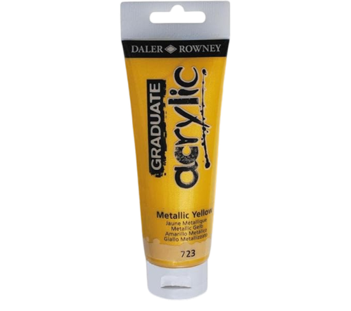  DALER ROWNEY : GRADUATE ACRYLIC PAINT : 120ML : 723Metallic yellow
