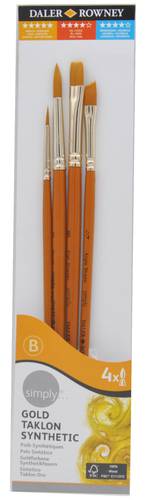 DALER ROWNEY : BRUSHES : 4 PCS 